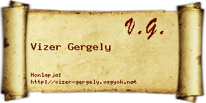 Vizer Gergely névjegykártya